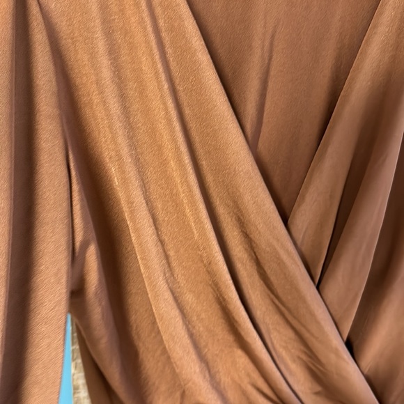 Express caramel satin wrap bodysuit size medium. Never worn. - Picture 7 of 13